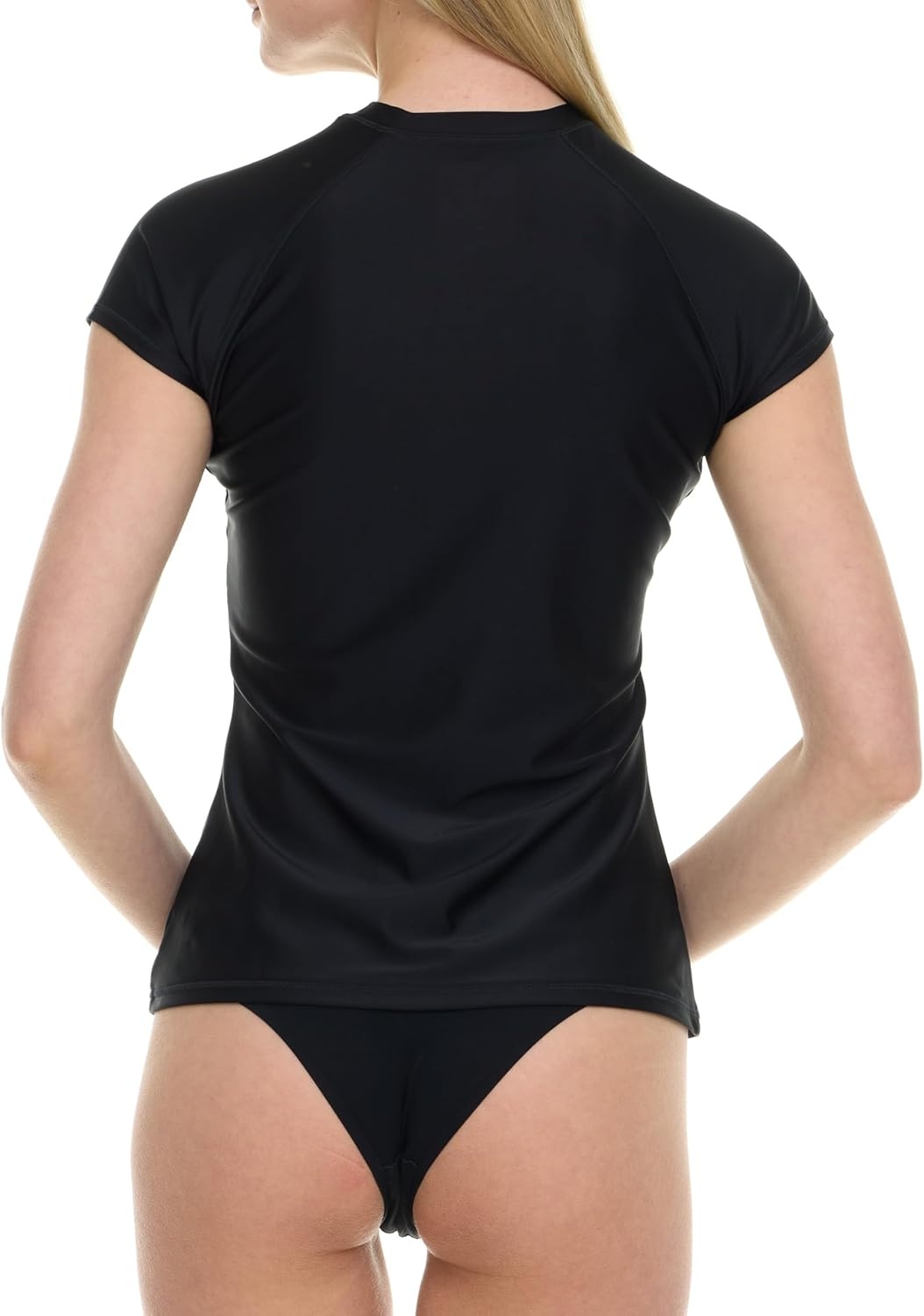 Hurley Rash Guard for Women, Short Sleeve Swim Shirts for Women Rashguard, UPF 50+ SPF & UV Protection(Black)