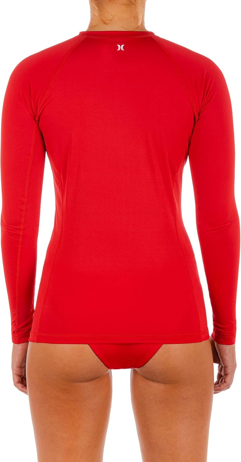 Hurley Womens Rash Guard TopRash Guard Shirt(Red Pepper)