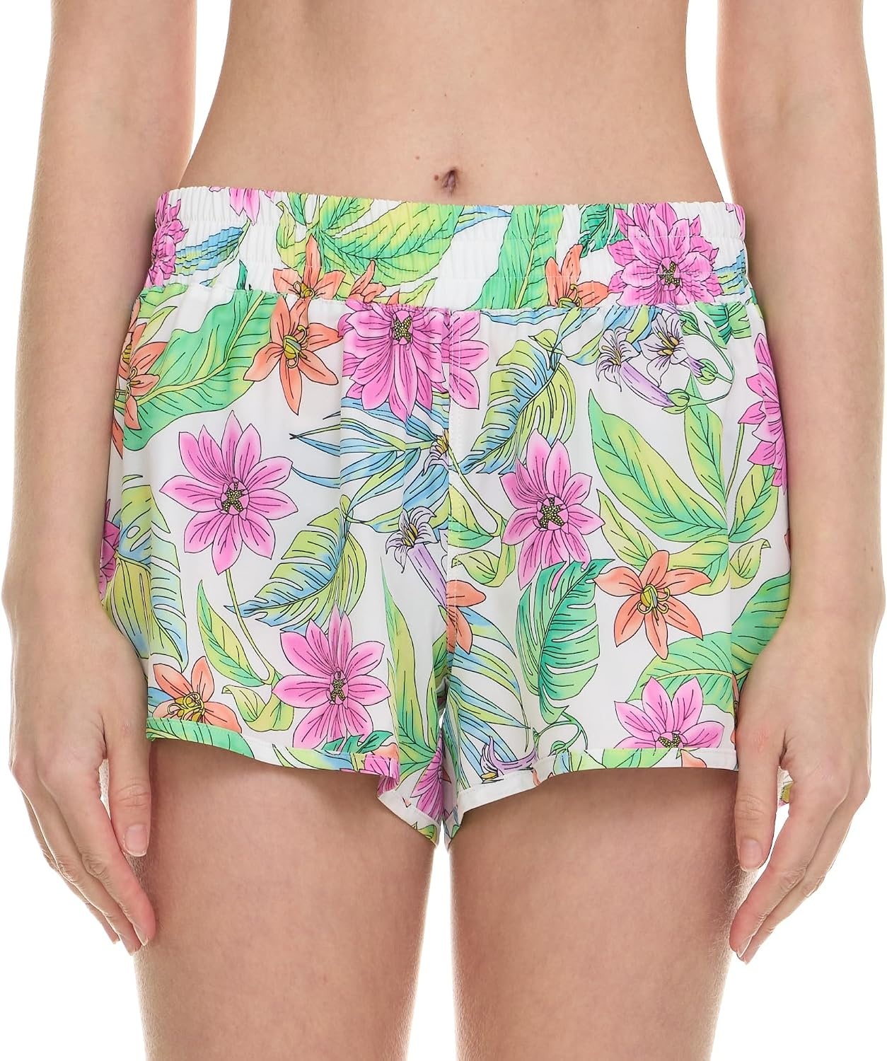Hurley 3″ Swim Board Shorts for Women, Swim Shorts Women, Swimming Bottoms(White Multi)