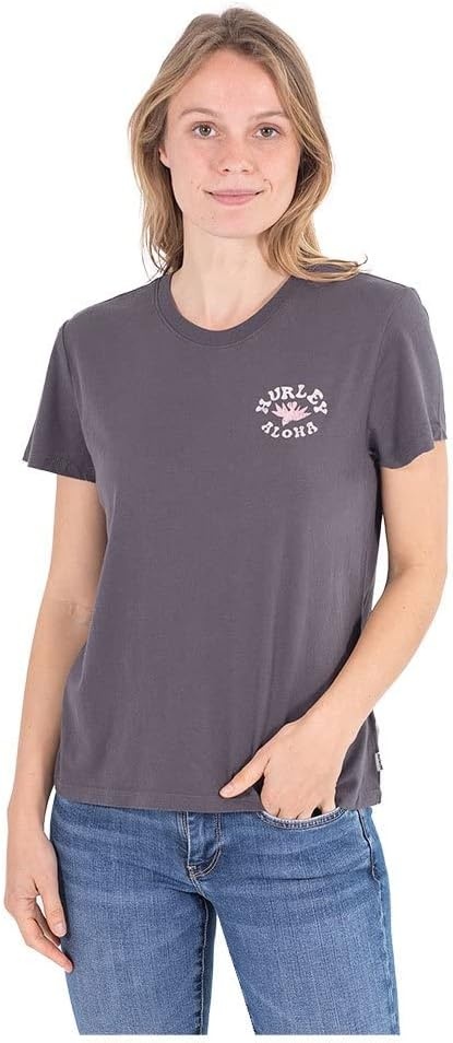 Hurley Womens Wailer Washed Girlfriend Crew(Thunder Grey)
