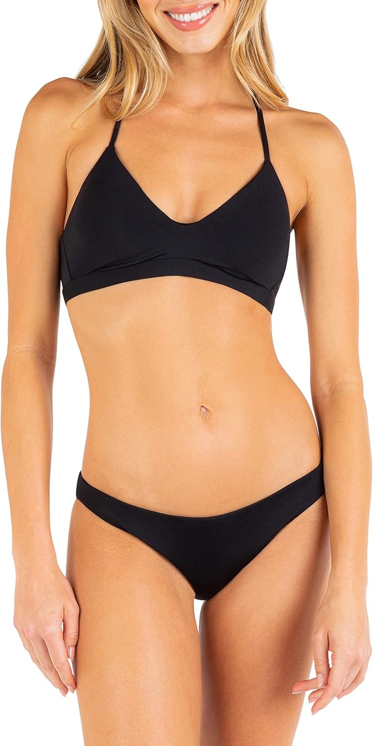 Hurley Women’s Moderate Bikini Bottom(Black)