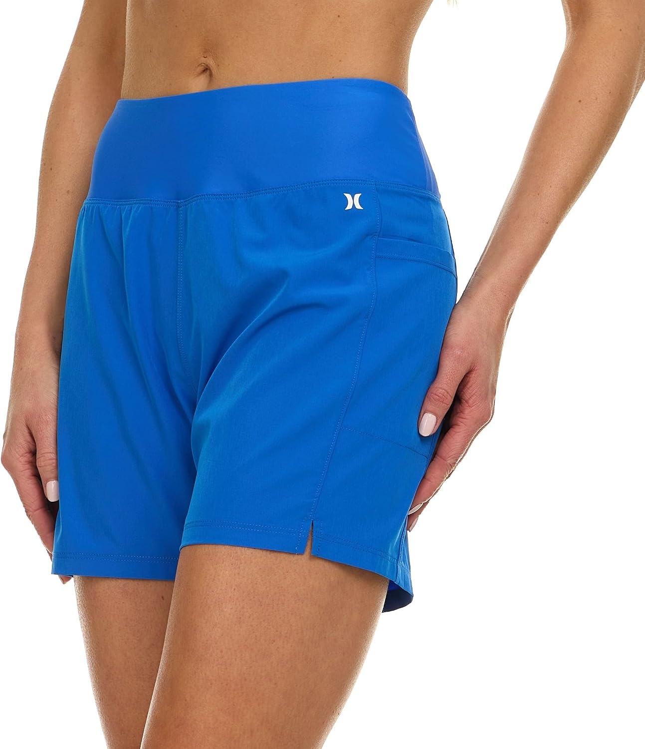 Hurley 5″/7″ High Waisted Swim Shorts Women, Board Shorts with Pockets & Inner Liner, Quick Dry Swim Trunk, UPF 50+(Oasis)