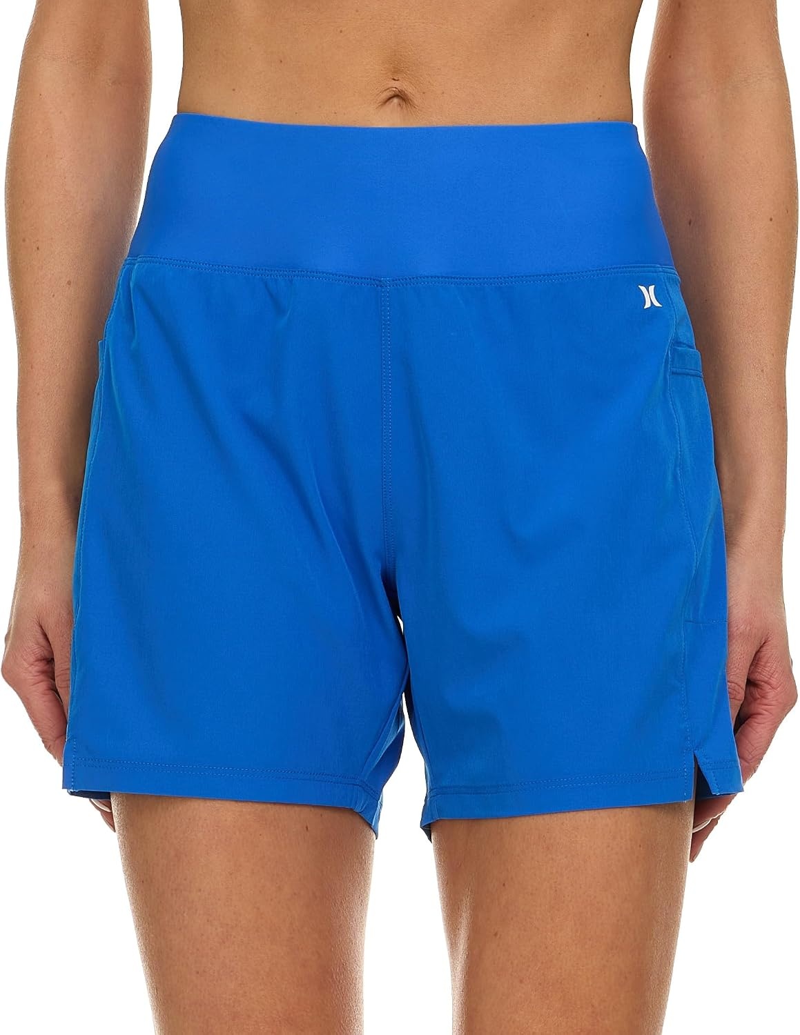 Hurley 5″/7″ High Waisted Swim Shorts Women, Board Shorts with Pockets & Inner Liner, Quick Dry Swim Trunk, UPF 50+(Oasis)