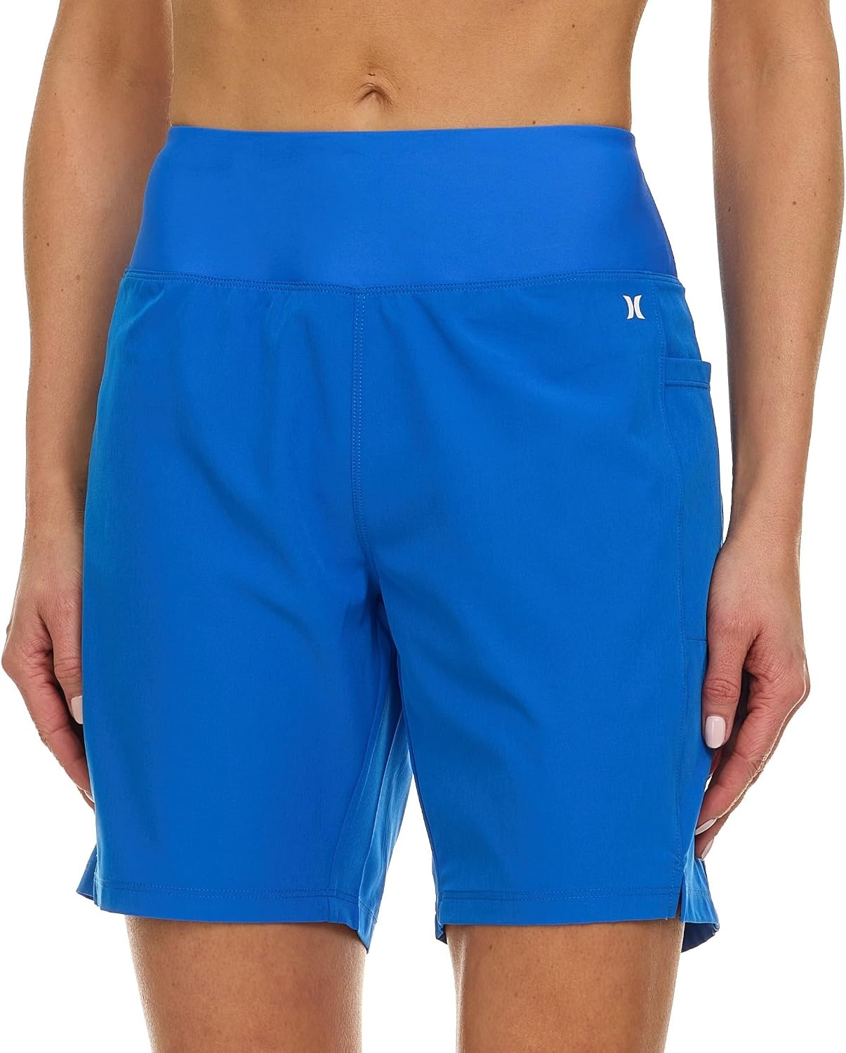 Hurley 5″/7″ High Waisted Swim Shorts Women, Board Shorts with Pockets & Inner Liner, Quick Dry Swim Trunk, UPF 50+(Oasis)