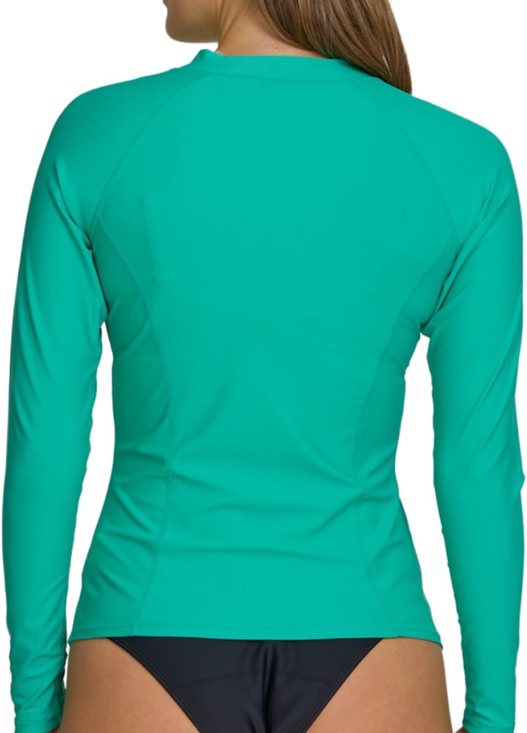 Hurley Rash Guard for Women Full Zip, Zip Up Long Sleeve Swim Shirts for Women, Surfing Top UPF 50+ SPF Sun & UV Protection(Mint Jade)