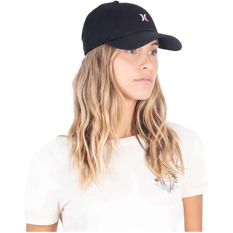 Hurley Women’s Baseball Cap – Curved Brim Mom Iconic Trucker Hats for Women(Pink Glow)