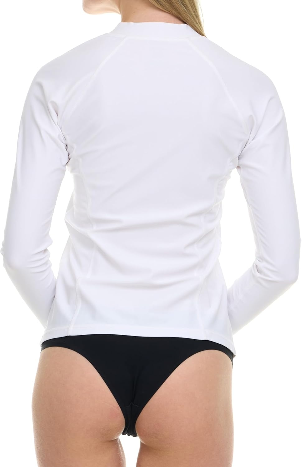 Hurley Rash Guard for Women Full Zip, Zip Up Long Sleeve Swim Shirts for Women, Surfing Top UPF 50+ SPF Sun & UV Protection(White)