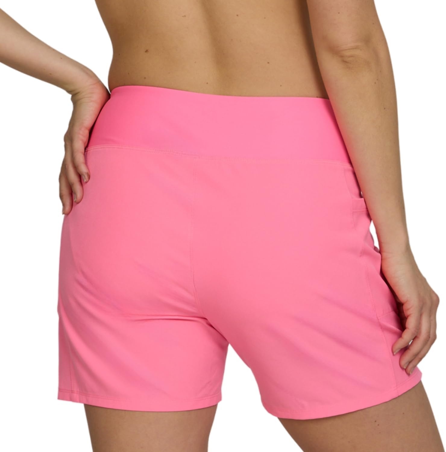 Hurley 5″/7″ High Waisted Swim Shorts Women, Board Shorts with Pockets & Inner Liner, Quick Dry Swim Trunk, UPF 50+(Bubblepink)