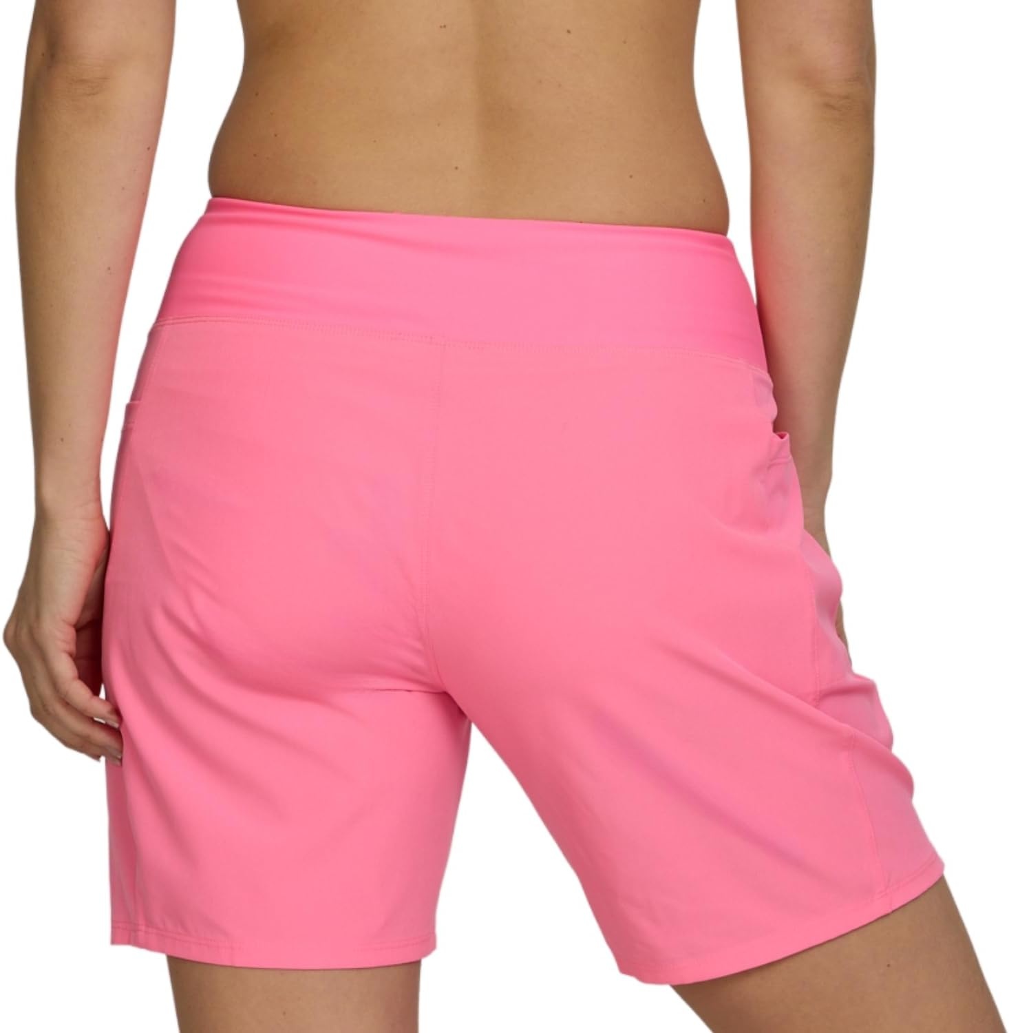 Hurley 5″/7″ High Waisted Swim Shorts Women, Board Shorts with Pockets & Inner Liner, Quick Dry Swim Trunk, UPF 50+(Bubblepink)