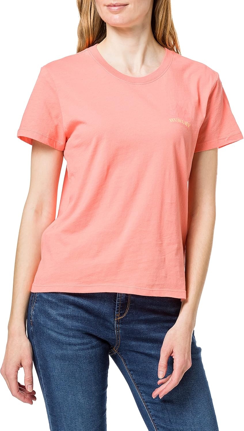 Hurley Womens Radical Lotus Washed Girlfriend Crew(Crimson Bliss)