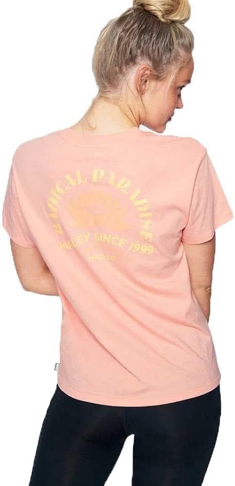 Hurley Womens Radical Lotus Washed Girlfriend Crew(Crimson Bliss)