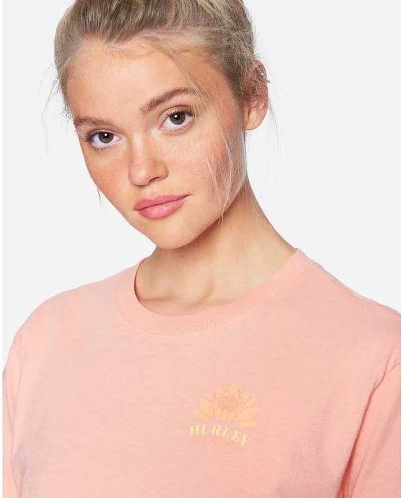 Hurley Womens Radical Lotus Washed Girlfriend Crew(Crimson Bliss)