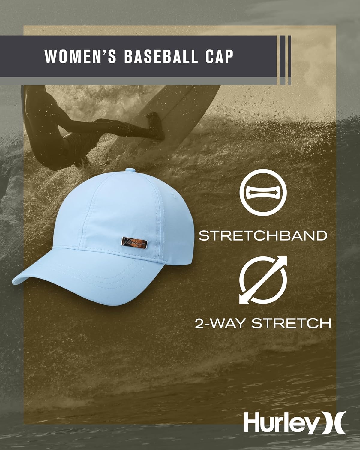 Hurley Women’s Baseball Cap – Casual Snap-Back Curved Trucker Hats for Women – Classic One Size Womens’ Trucker Baseball Hat(Aura)