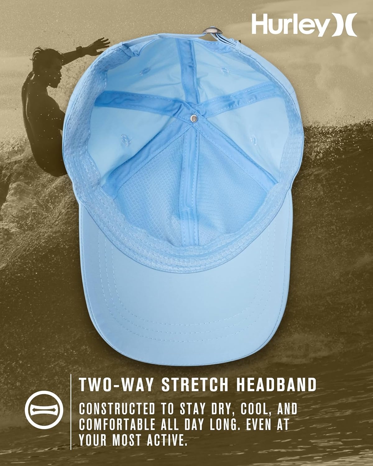 Hurley Women’s Baseball Cap – Casual Snap-Back Curved Trucker Hats for Women – Classic One Size Womens’ Trucker Baseball Hat(Aura)