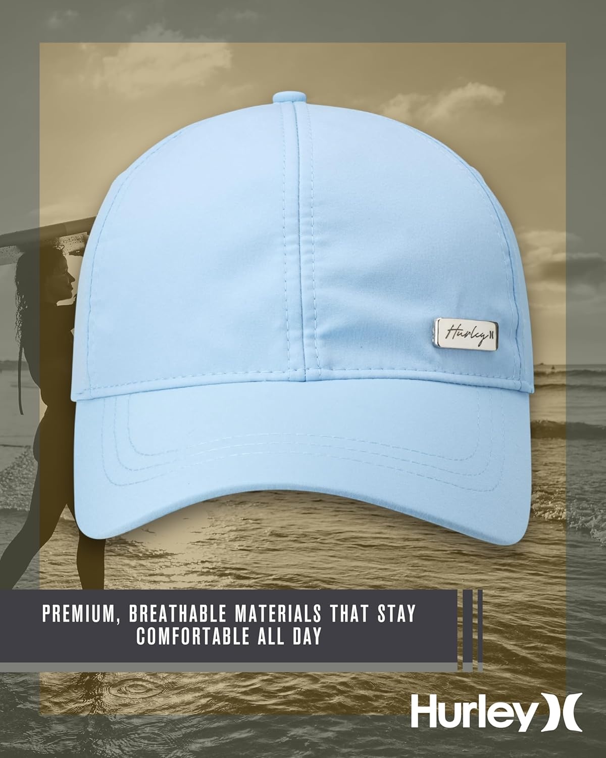 Hurley Women’s Baseball Cap – Casual Snap-Back Curved Trucker Hats for Women – Classic One Size Womens’ Trucker Baseball Hat(Aura)