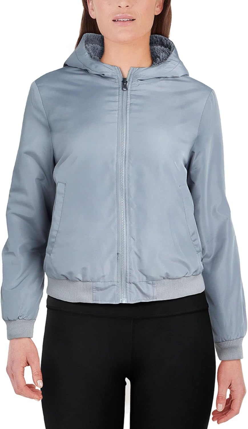 Hurley Women’s Jacket – Reversible Teddy Sherpa Bomber Jacket – Lightweight Windbreaker Coat for Women (S-XL)