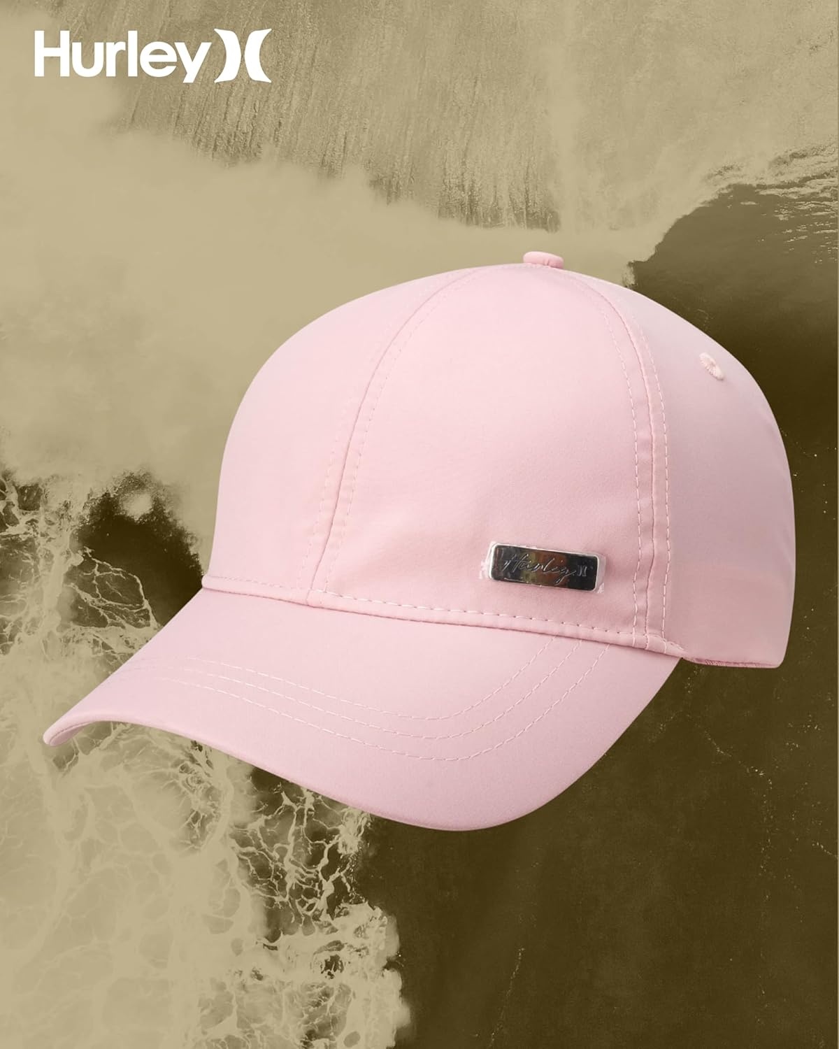 Hurley Women’s Baseball Cap – Casual Snap-Back Curved Trucker Hats for Women – Classic One Size Womens’ Trucker Baseball Hat(Pink)