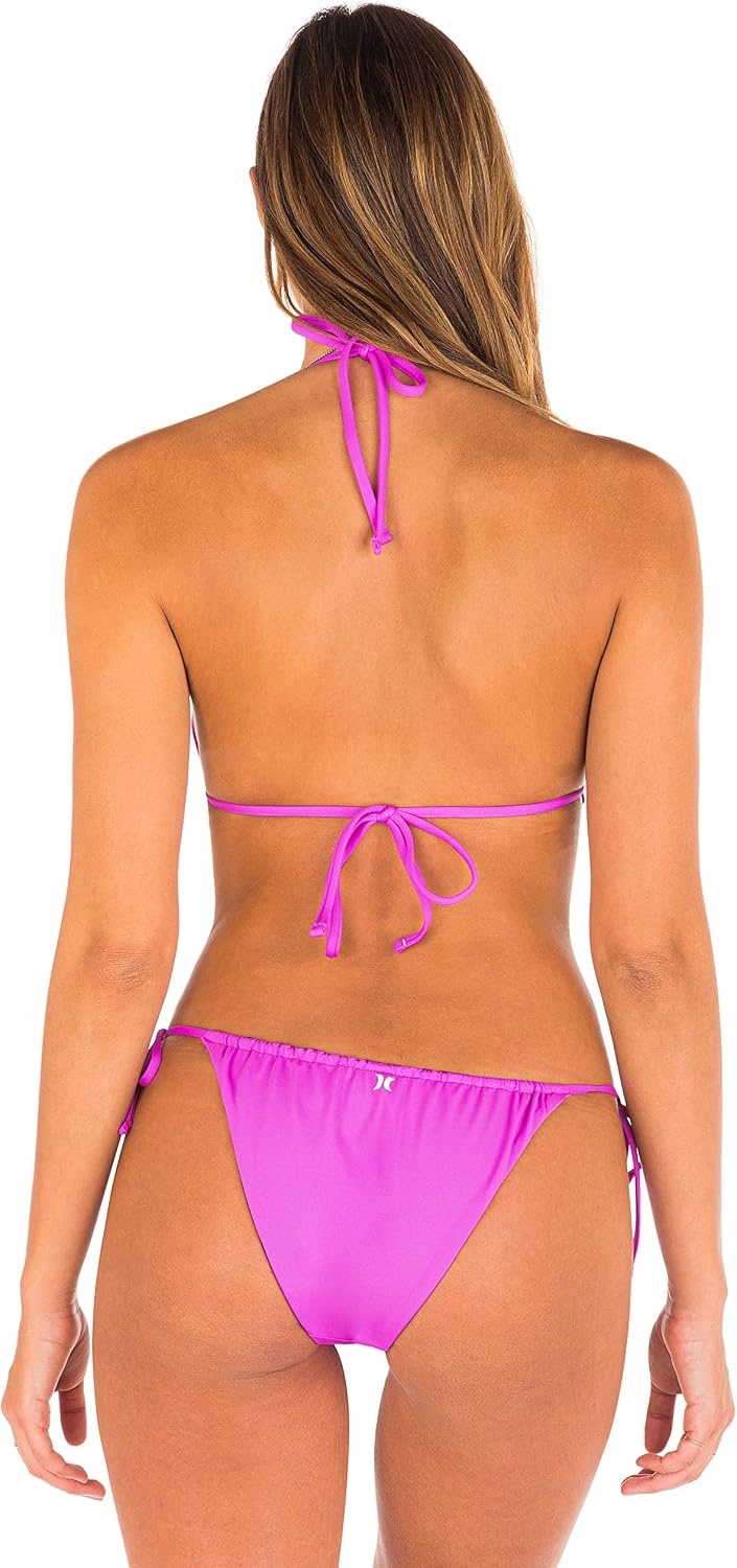 Hurley Women’s Slider Tie Side Cheeky Bottom(Fuchsia Reversible)