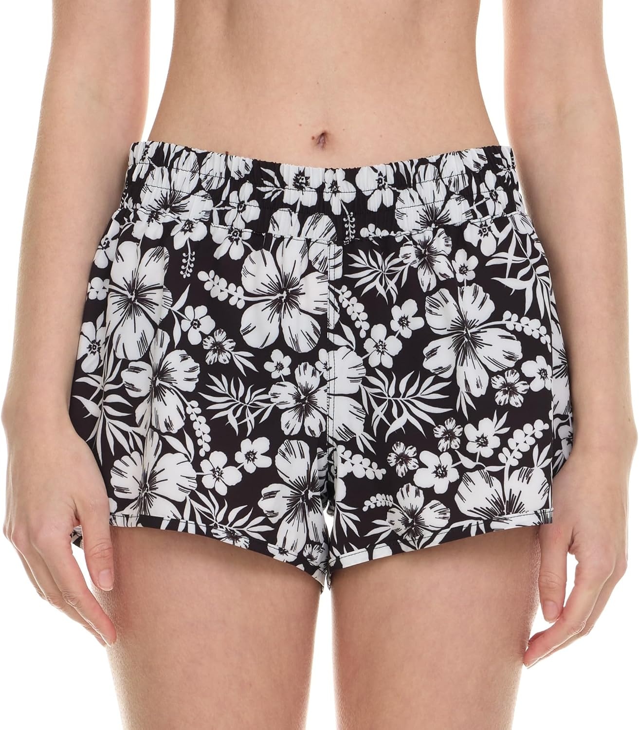 Hurley 3″ Swim Board Shorts for Women, Swim Shorts Women, Swimming Bottoms(Black/White Multi)