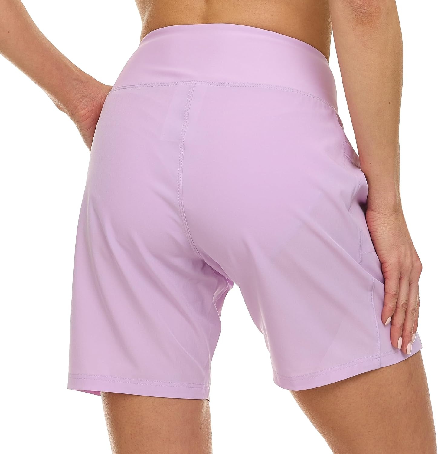 Hurley 5″/7″ High Waisted Swim Shorts Women, Board Shorts with Pockets & Inner Liner, Quick Dry Swim Trunk, UPF 50+(Lilac)
