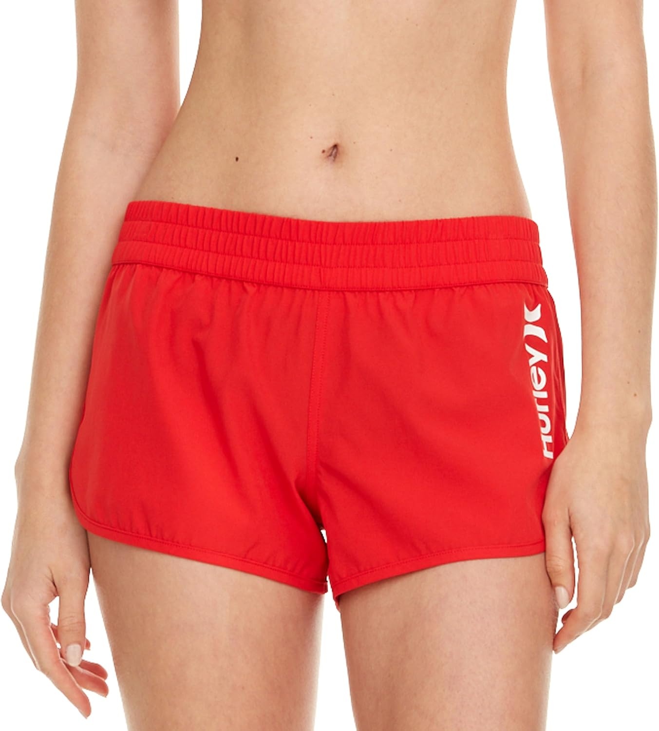 Hurley 3″ Swim Board Shorts for Women, Swim Shorts Women, Swimming Bottoms(Red)