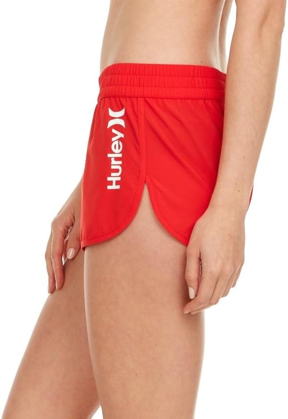 Hurley 3″ Swim Board Shorts for Women, Swim Shorts Women, Swimming Bottoms(Red)