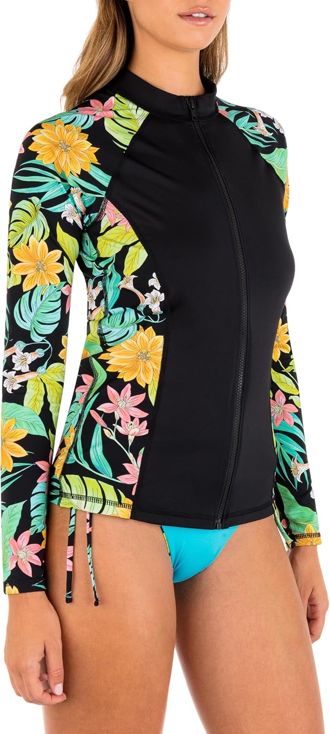 Hurley Womens Rash Guard TopRash Guard Shirt(Bloom Wash)