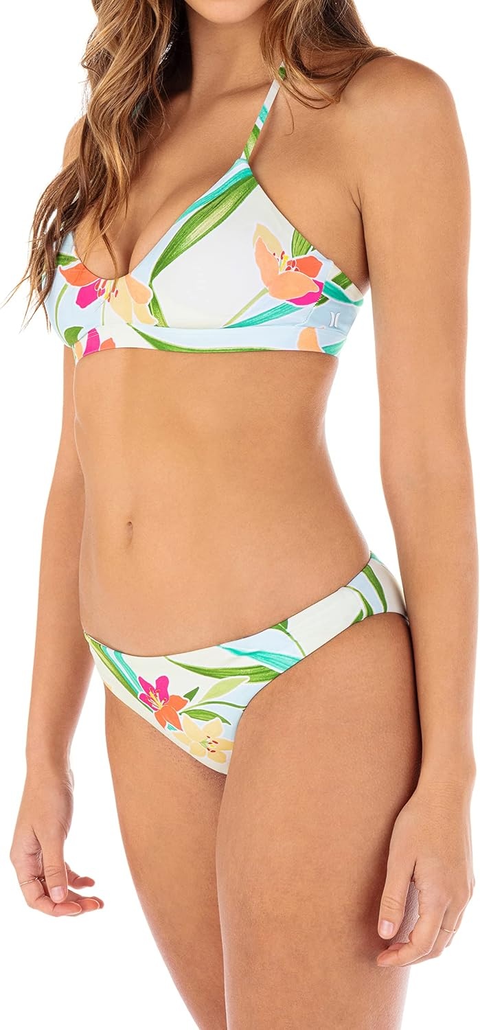 Hurley Women’s Moderate Bikini Bottom(Vintage Yellow Coconut)