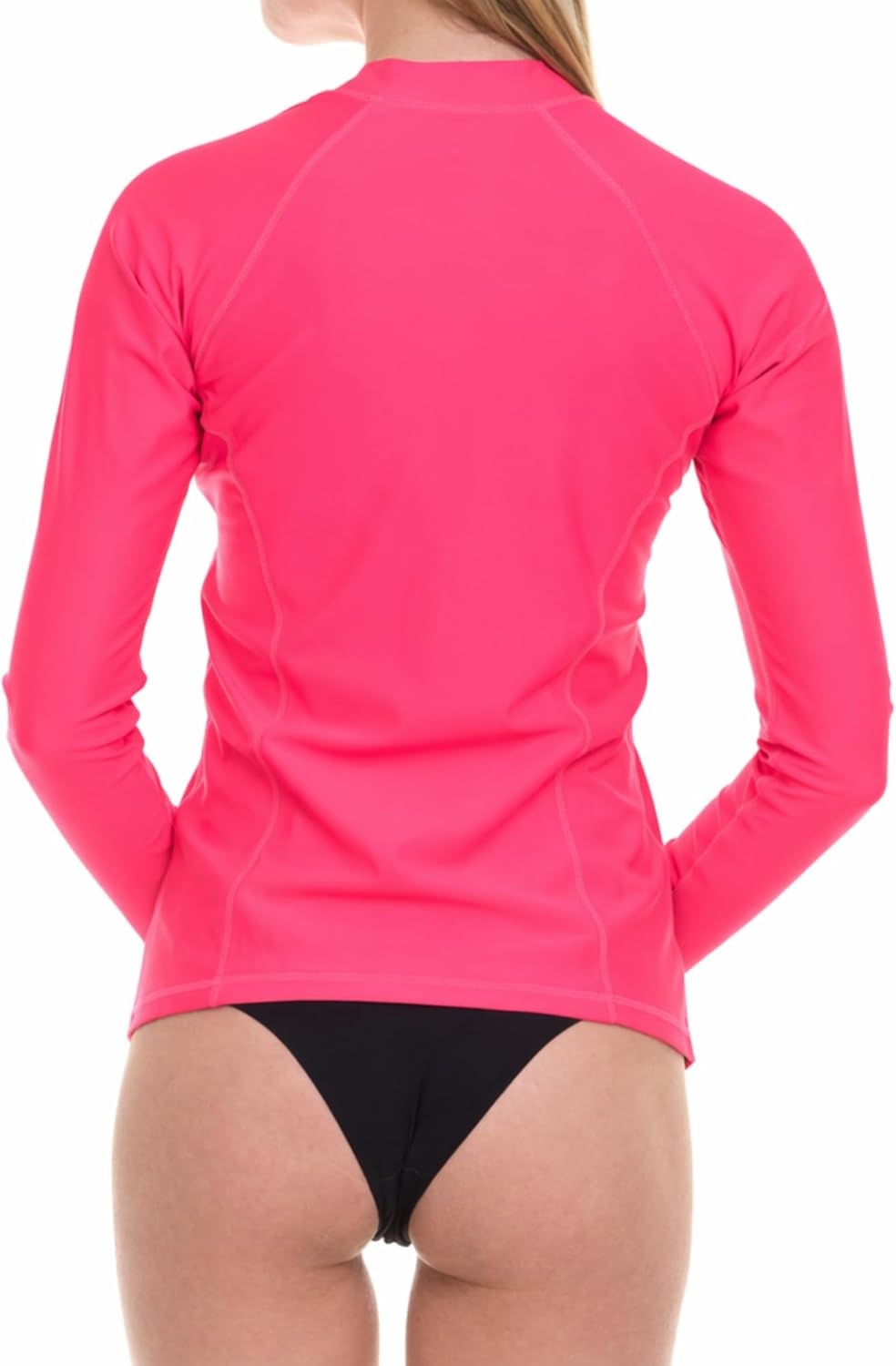 Hurley Rash Guard for Women Full Zip, Zip Up Long Sleeve Swim Shirts for Women, Surfing Top UPF 50+ SPF Sun & UV Protection(Melon)