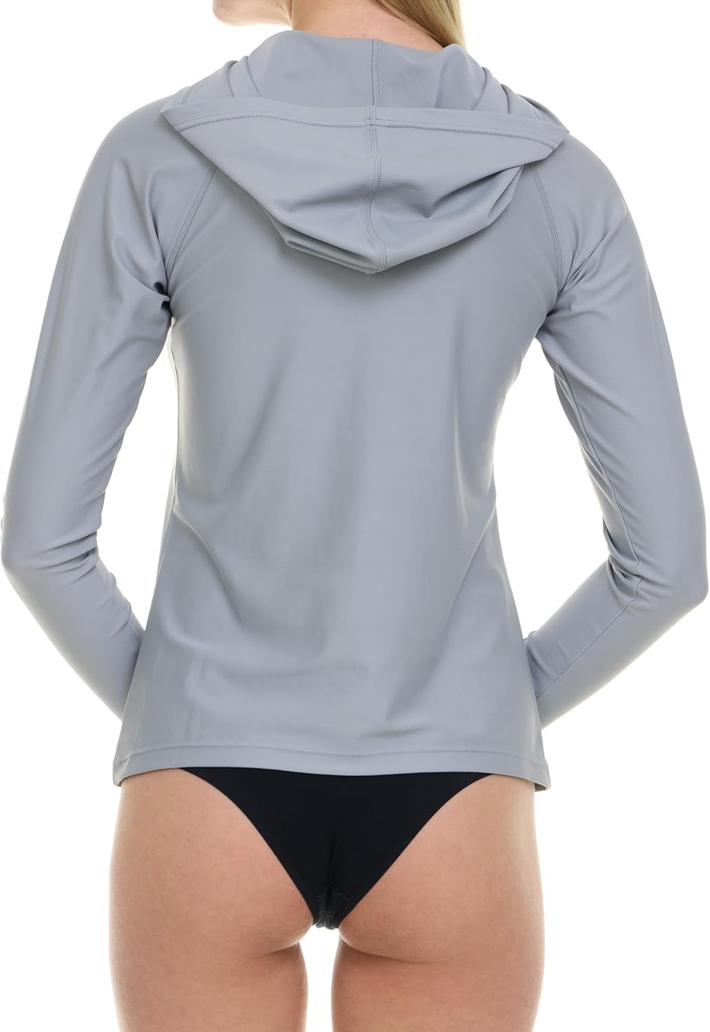 Hurley Rash Guard for Women with Hood, Long Sleeve Hoodie Swim Shirts for Women, Quick Dry UPF 50+ SPF Sun & UV Protection(Grey)