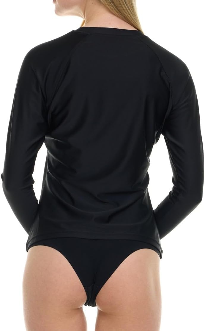 Hurley Rash Guard for Women, Womens Rash Guard Long Sleeve Shirts, Rashguard Swim Shirt Women UPF 50+ SPF & UV Protection(Black)
