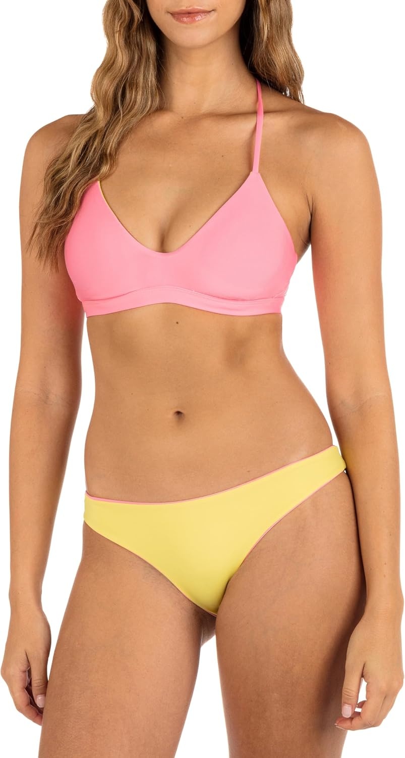 Hurley Women’s Moderate Bikini Bottom(Pacific Pink Reversible)