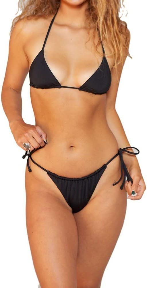 Hurley Women’s Slider Tie Side Cheeky Bottom(Black)
