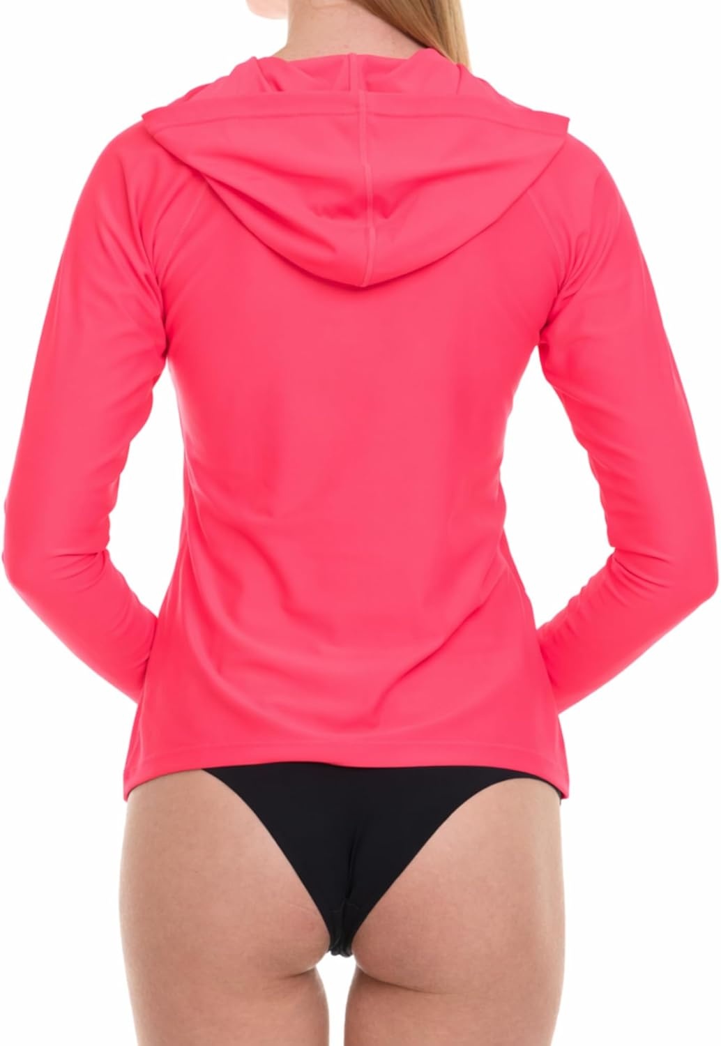 Hurley Rash Guard for Women with Hood, Long Sleeve Hoodie Swim Shirts for Women, Quick Dry UPF 50+ SPF Sun & UV Protection(Pink)