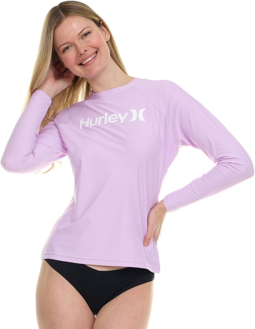 Hurley Rash Guard for Women, Womens Rash Guard Long Sleeve Shirts, Rashguard Swim Shirt Women UPF 50+ SPF & UV Protection(Lilac)