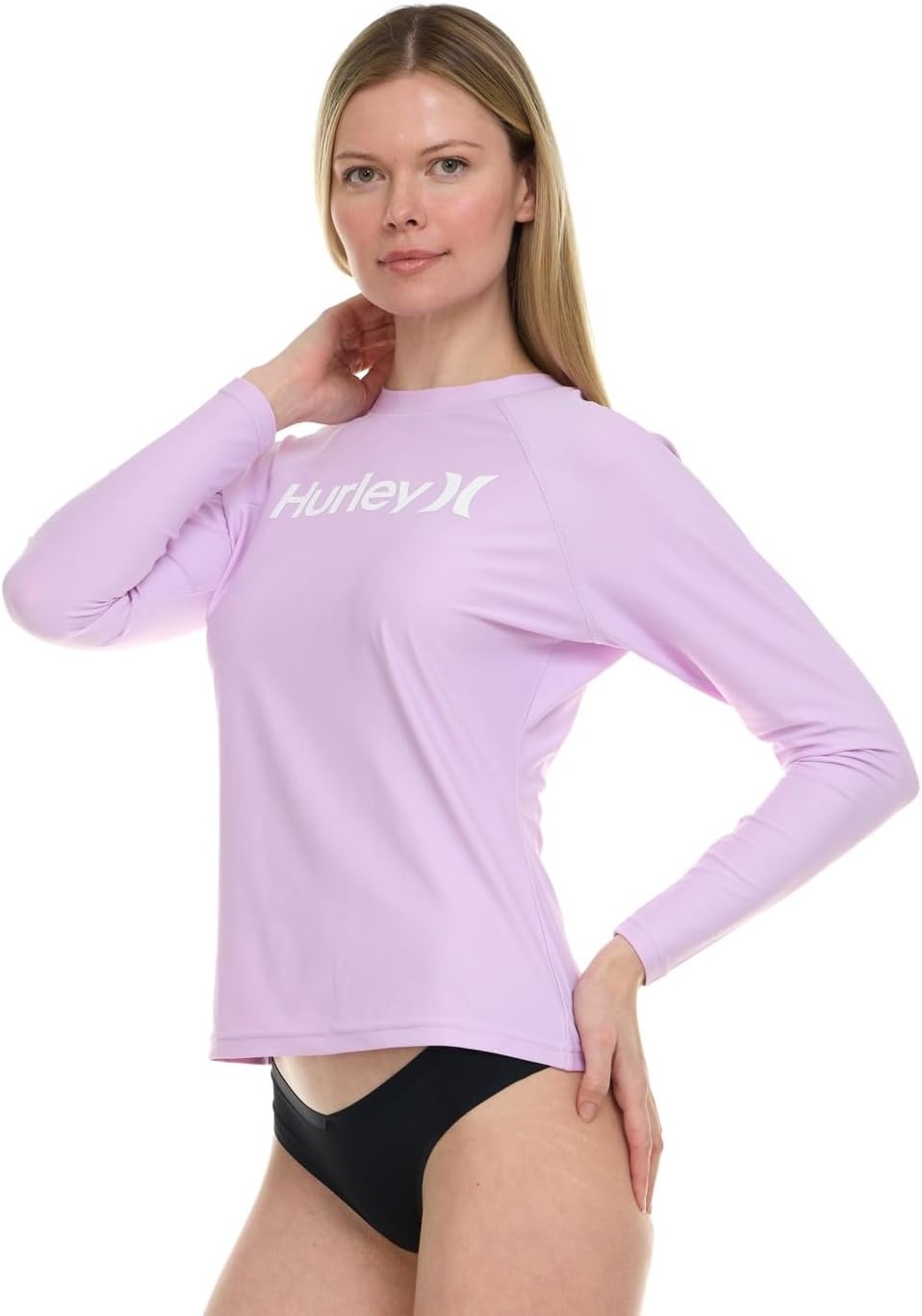 Hurley Rash Guard for Women, Womens Rash Guard Long Sleeve Shirts, Rashguard Swim Shirt Women UPF 50+ SPF & UV Protection(Lilac)