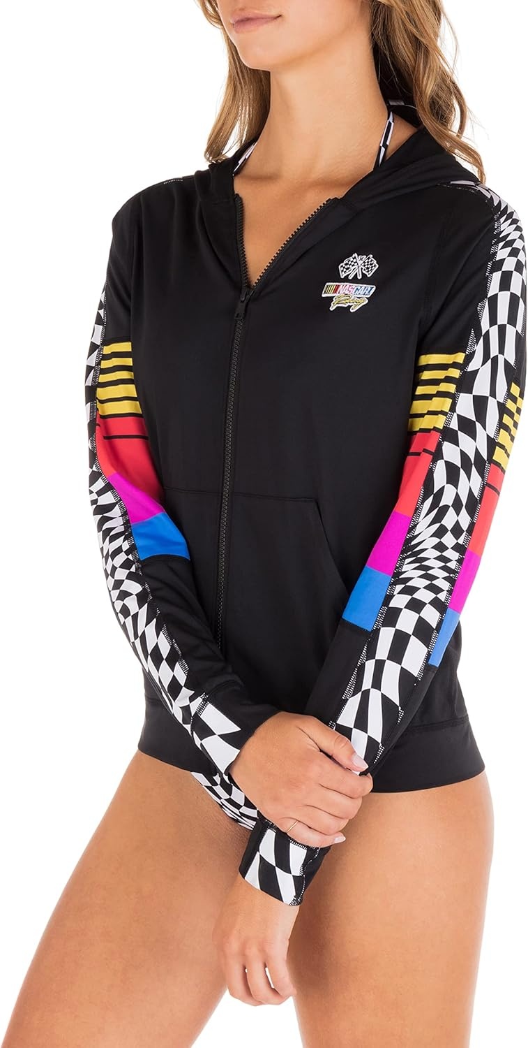 Hurley Women’s Hoodie Zip Rashguard(Nascar Color Blocked)