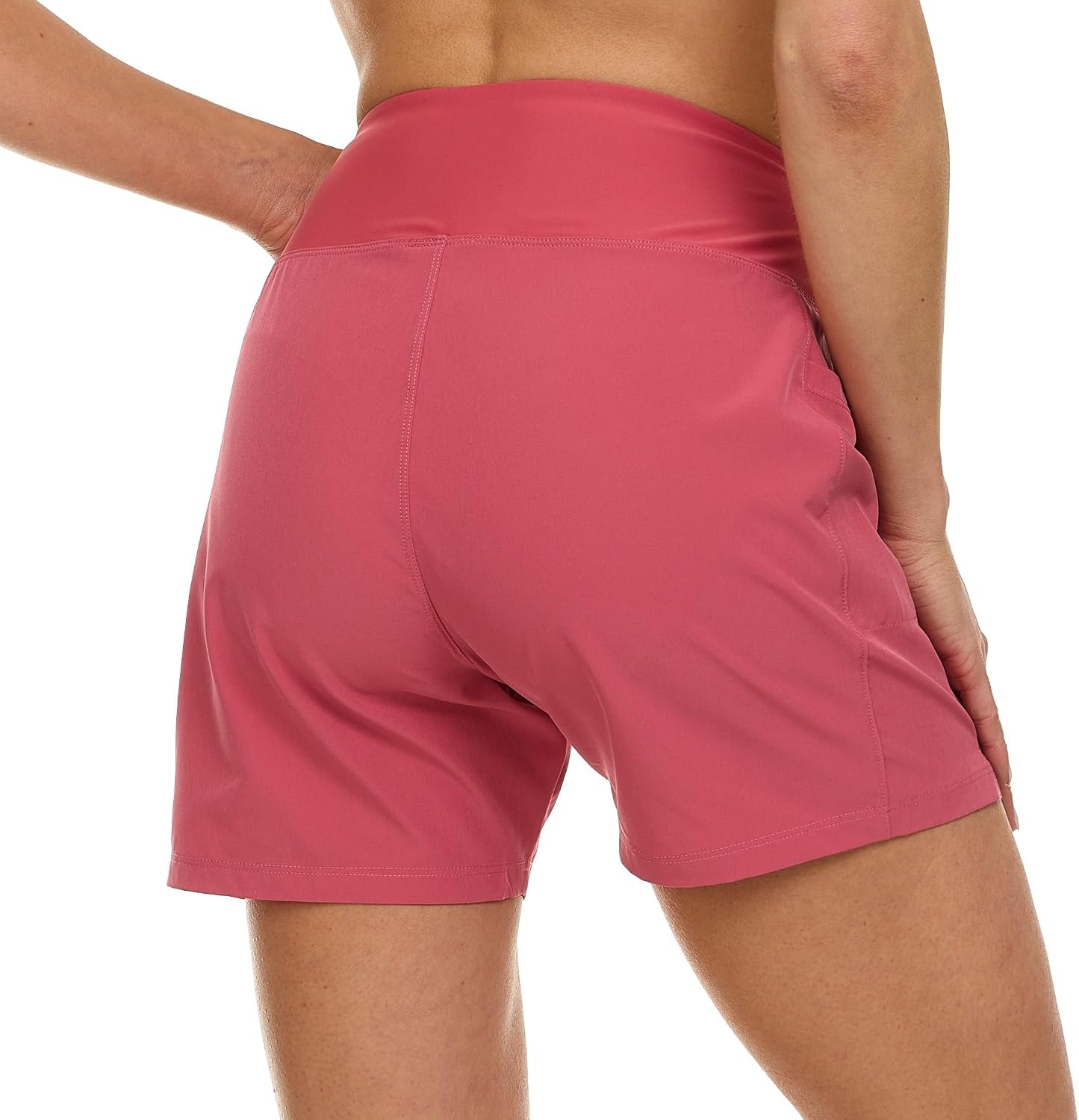 Hurley 5″/7″ High Waisted Swim Shorts Women, Board Shorts with Pockets & Inner Liner, Quick Dry Swim Trunk, UPF 50+(Cranberry)