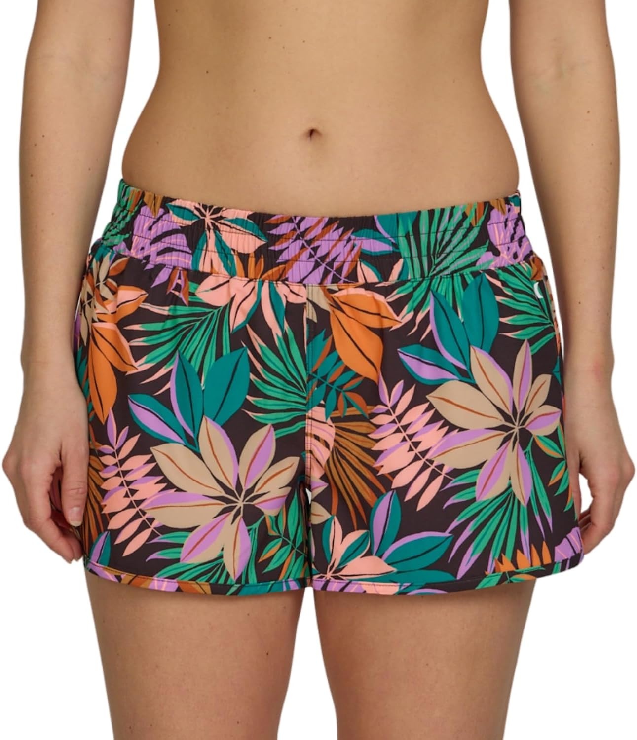 Hurley 3″ Swim Board Shorts for Women, Swim Shorts Women, Swimming Bottoms(Kauaiwalk/Black)