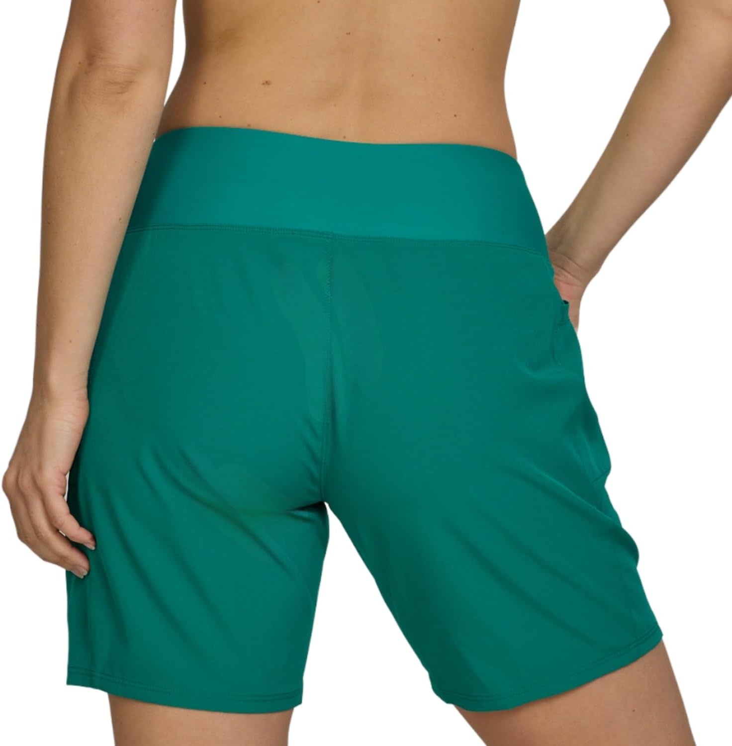 Hurley 5″/7″ High Waisted Swim Shorts Women, Board Shorts with Pockets & Inner Liner, Quick Dry Swim Trunk, UPF 50+(Greenocean)