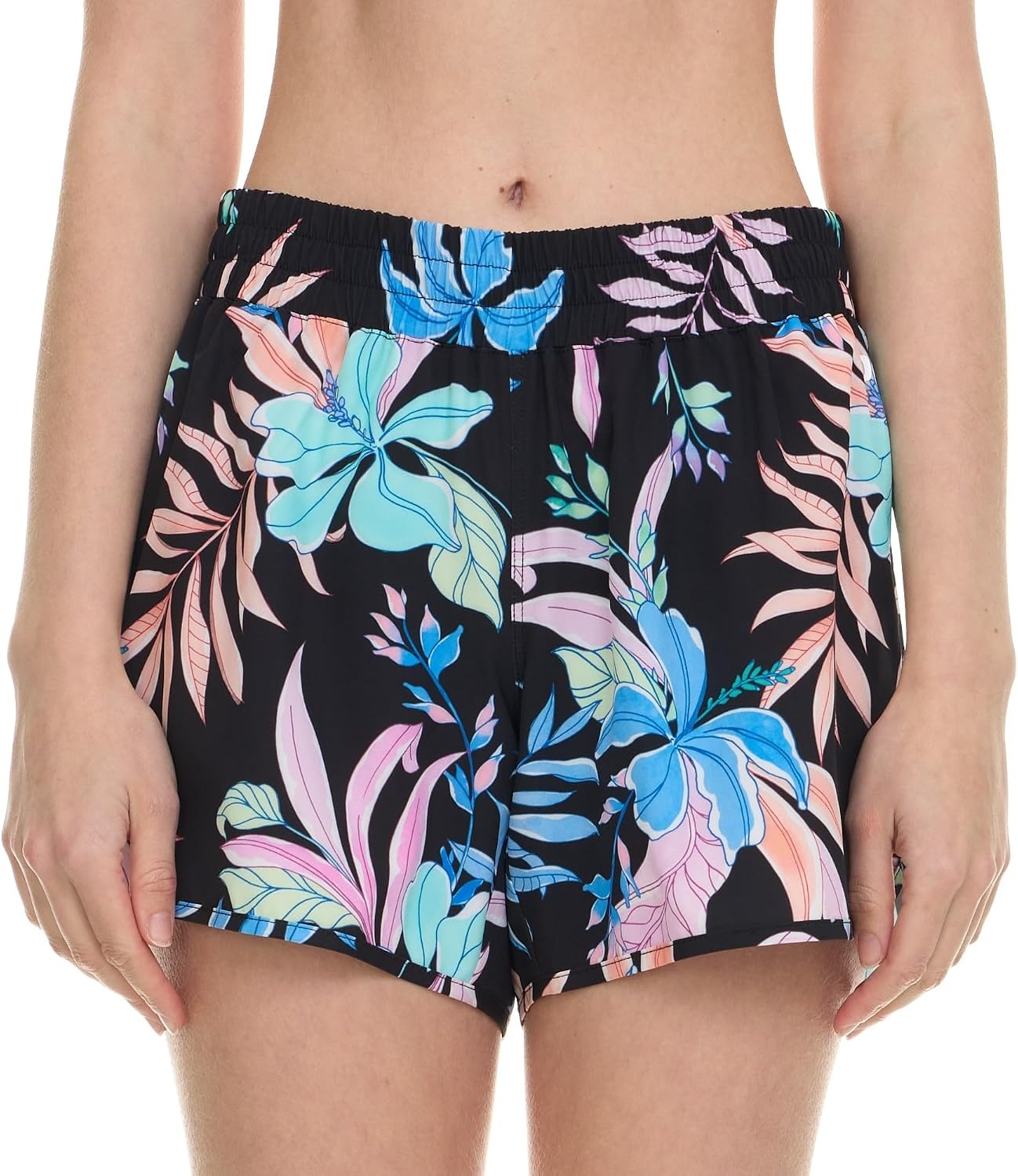 Hurley 5″ Swim Board Shorts for Women, Swim Shorts Women, Swimming Bottoms(Black Multi)