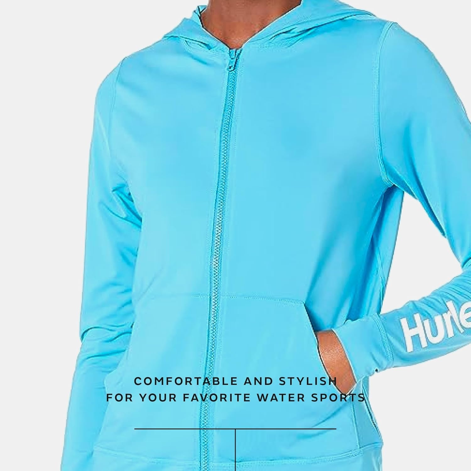 Hurley Women’s Hoodie Zip Rashguard(High Tide)