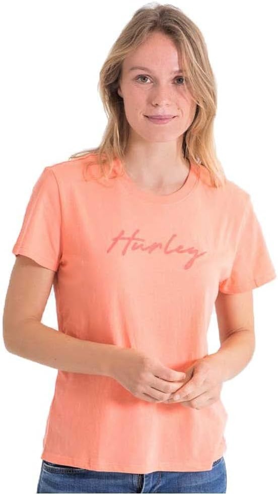 Hurley Womens Billie Script Perf Gf Crew(Crimson Bliss)