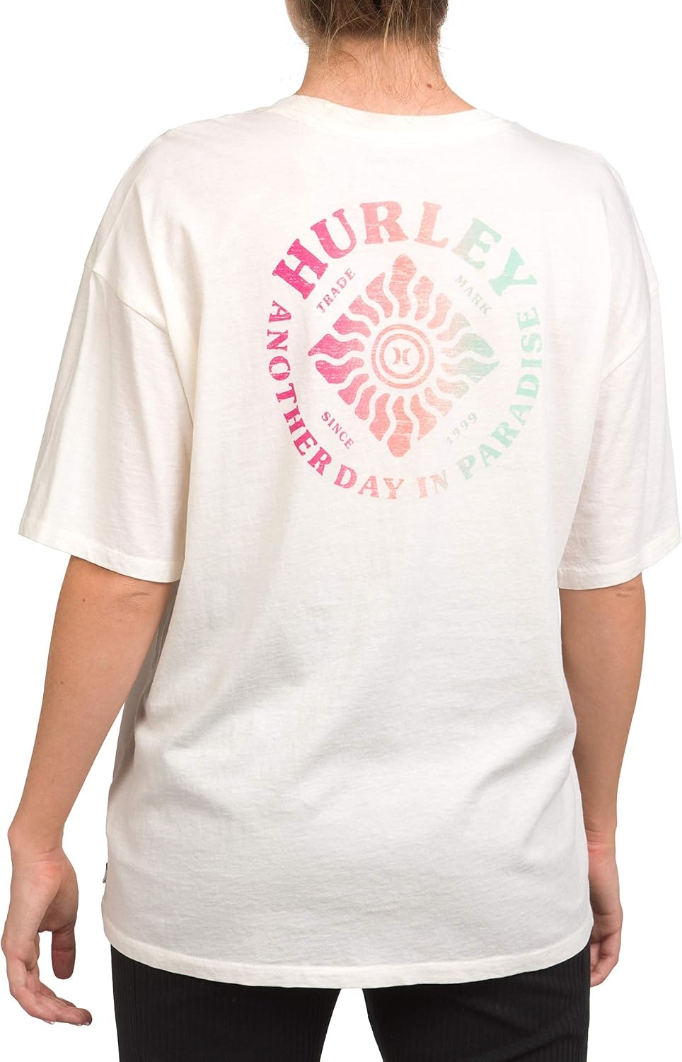 Hurley Womens Belize Washed Oversized Boyfriend Pocket Crew(Sail)