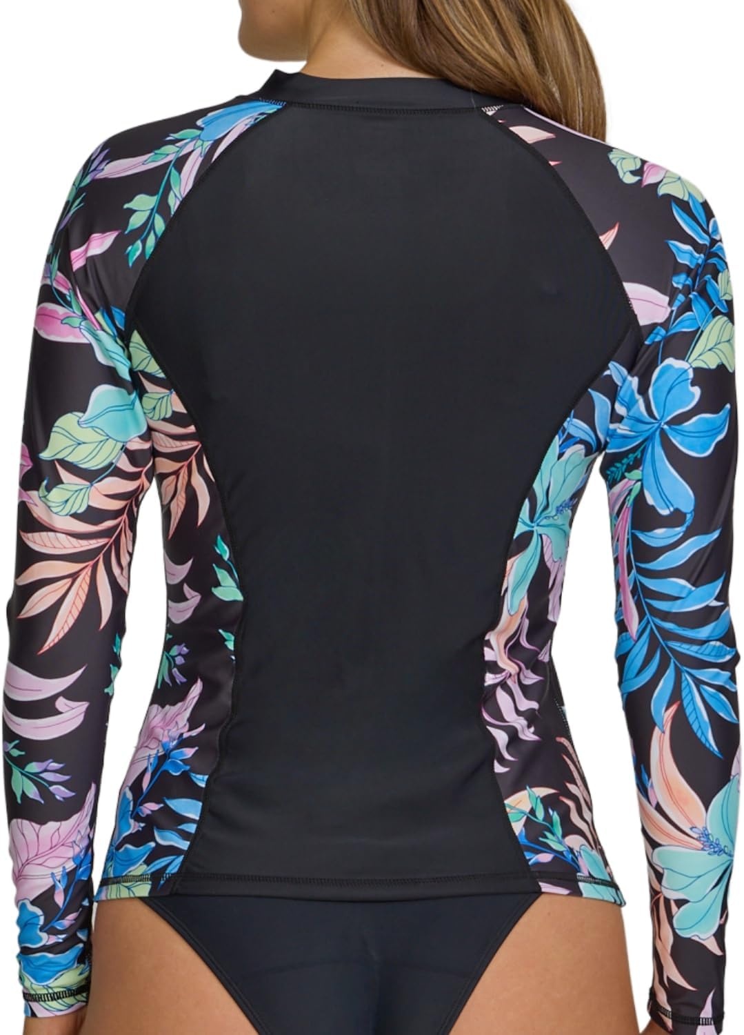 Hurley Rash Guard for Women Full Zip, Zip Up Long Sleeve Swim Shirts for Women, Surfing Top UPF 50+ SPF Sun & UV Protection(Blackmulti)