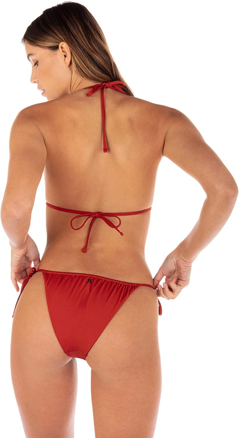 Hurley Women’s Slider Tie Side Cheeky Bottom(Amber Reversible)