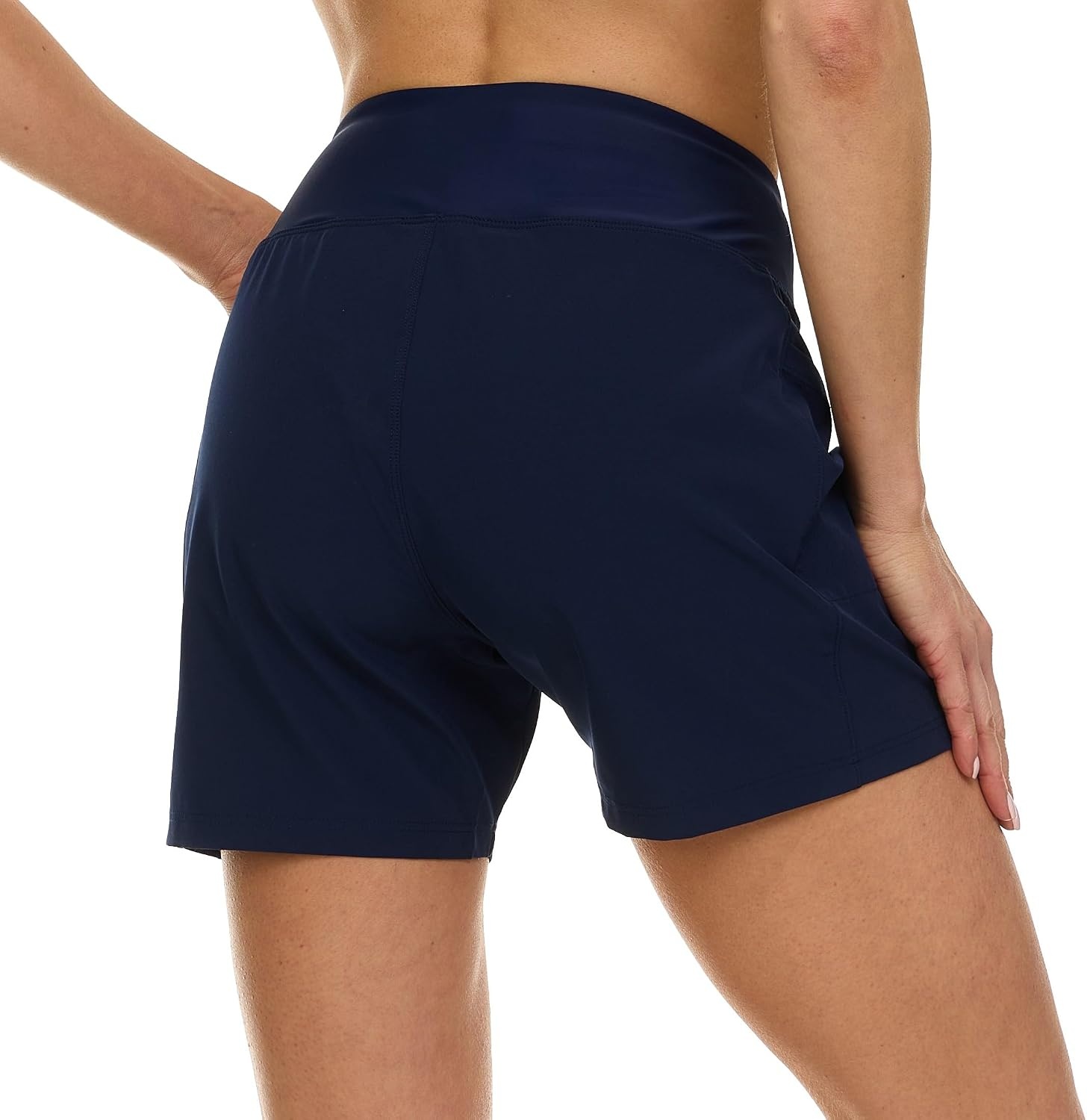 Hurley 5″/7″ High Waisted Swim Shorts Women, Board Shorts with Pockets & Inner Liner, Quick Dry Swim Trunk, UPF 50+(Navy)