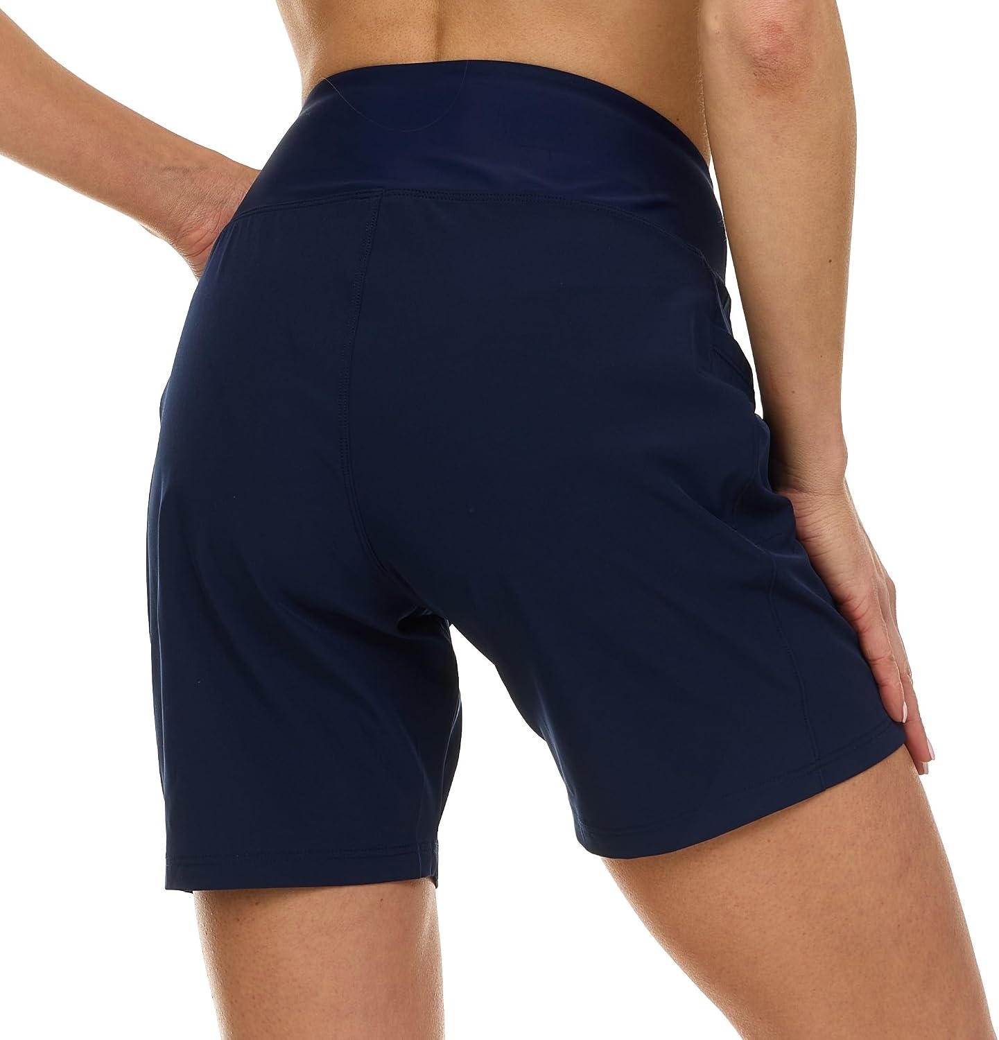 Hurley 5″/7″ High Waisted Swim Shorts Women, Board Shorts with Pockets & Inner Liner, Quick Dry Swim Trunk, UPF 50+(Navy)