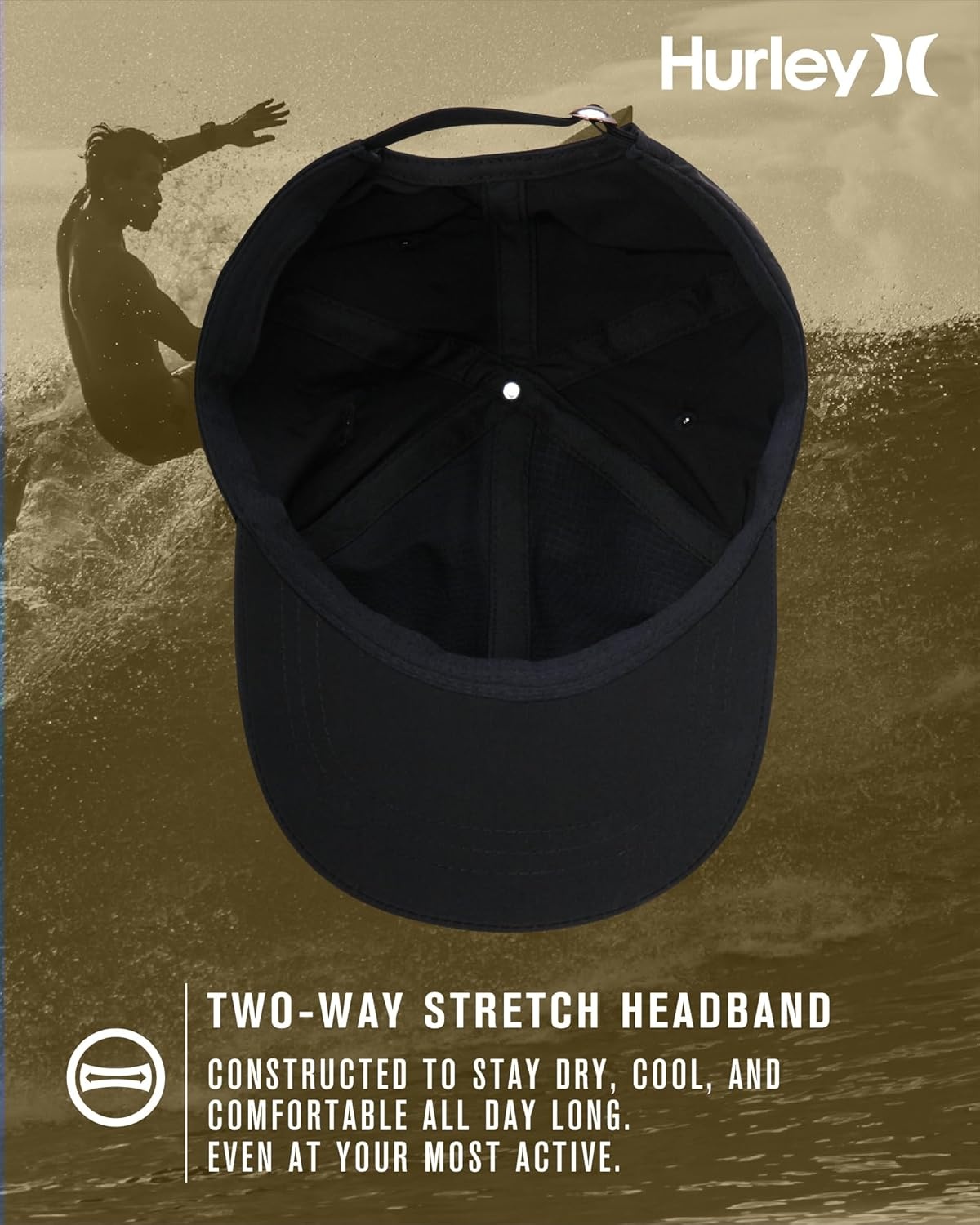 Hurley Women’s Baseball Cap – Casual Snap-Back Curved Trucker Hats for Women – Classic One Size Womens’ Trucker Baseball Hat(Black)