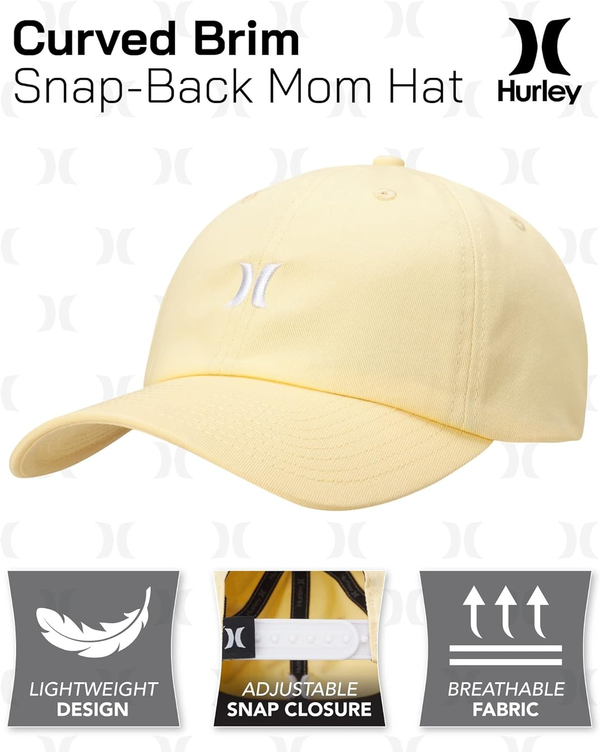 Hurley Women’s Baseball Cap – Curved Brim Mom Iconic Trucker Hats for Women(Melon Tint)